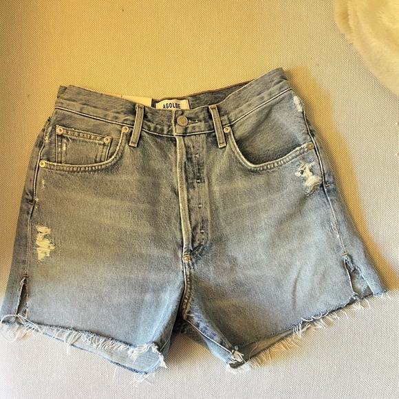 NWT Agolde Dee super high rise denim shorts in Chimes - 27 - Picture 4 of 5